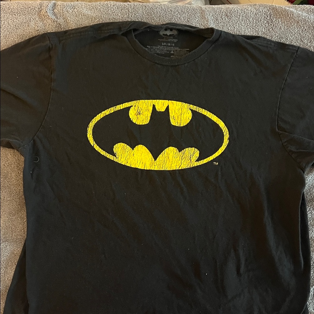 Batman Black Short Sleeve Tee with Yellow Bat Logo